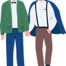 illustrations of gay couple on date