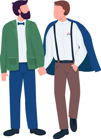 Gay on date  Illustration