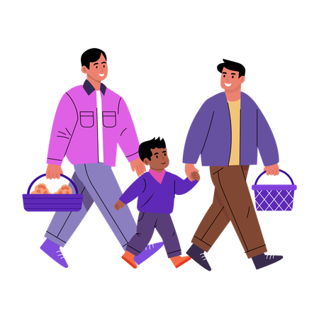 Gay parenting child  Illustration