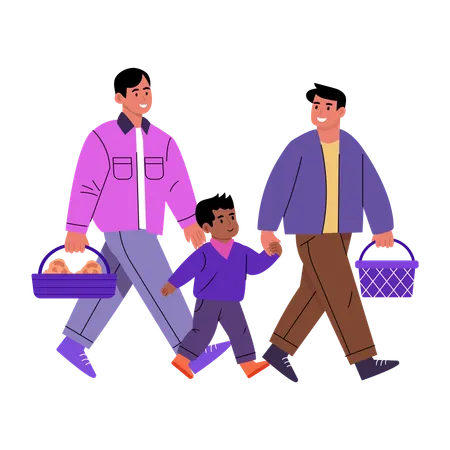 Gay parenting child  Illustration
