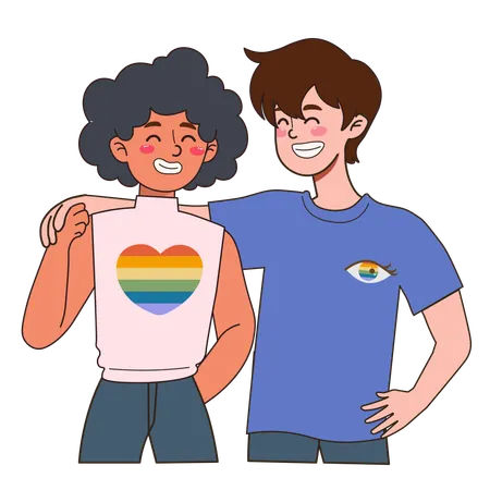 Gay pertence à comunidade LGBTQ  Ilustração