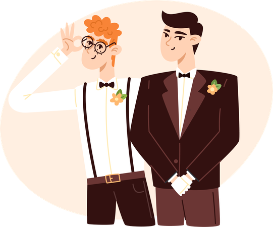 Gay wedding couple  Illustration