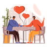 illustration for gay couple on date