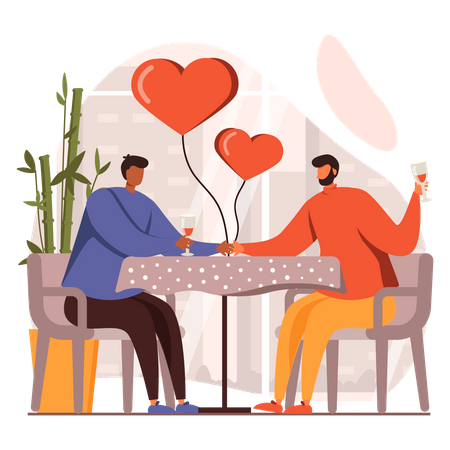 Gays on date  Illustration