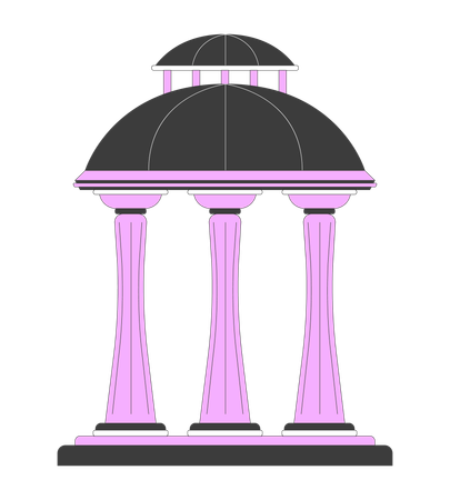 Gazebo antico con tetto a cupola  Illustration