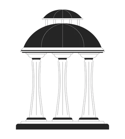 Gazebo antico con tetto a cupola  Illustration