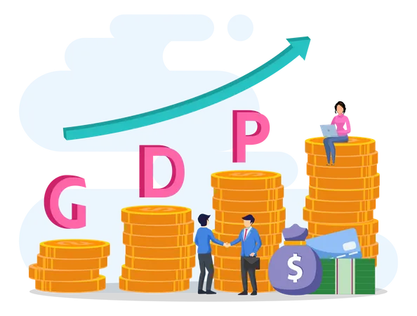 Gross Domestic Product Or GDP Statistic Concept Vector Illustration