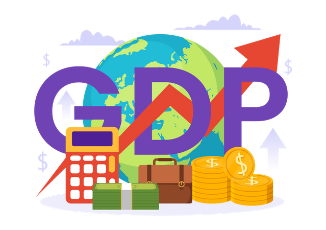 GDP growth calculation  Illustration