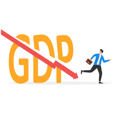 GDPのアウトブレイクに取り組むビジネスマン  イラスト
