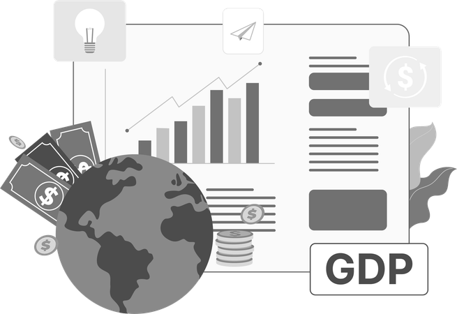 GDP 성장률  일러스트레이션