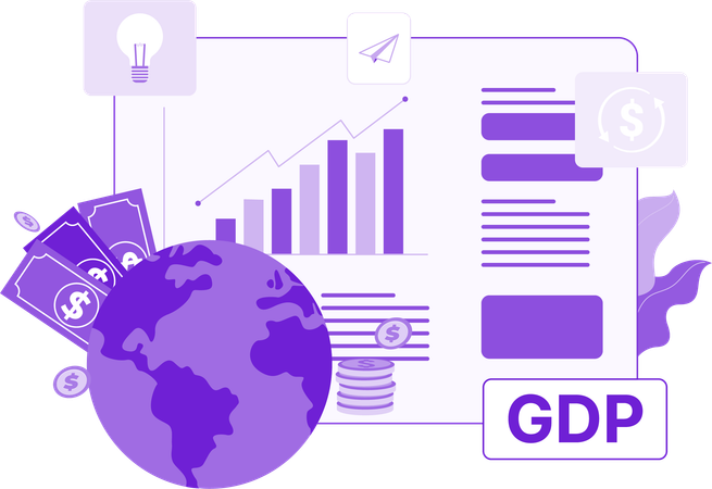 GDP 성장률  일러스트레이션