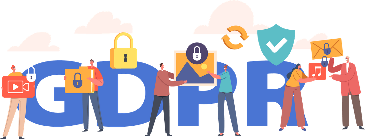 GDPR privacy protection regulations Illustration