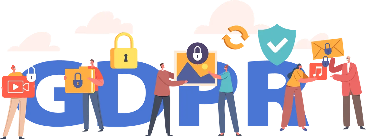 GDPR privacy protection regulations  Illustration