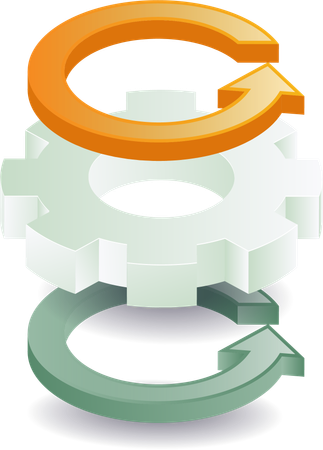 Gear and arrow rotation  Illustration