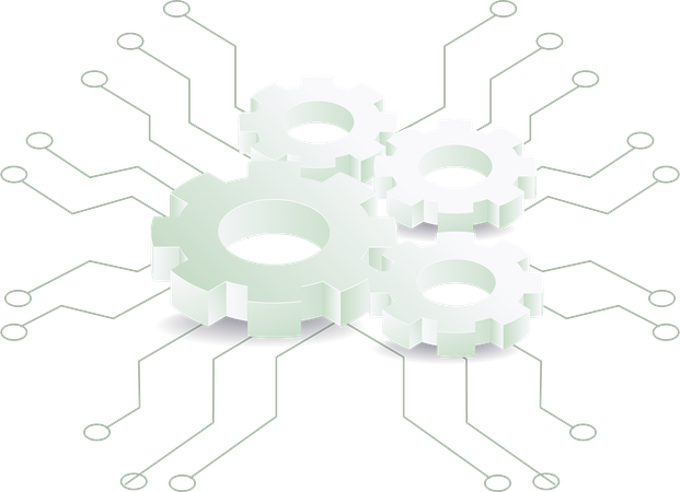 Gear rotation network  Illustration