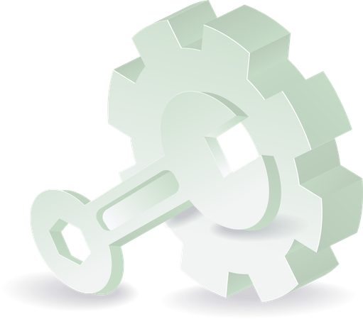 Gear with wrench  Illustration