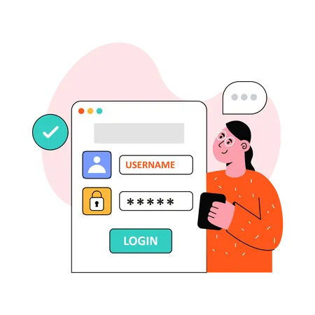 Login eingeben  Illustration