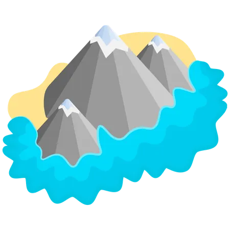Bergkette mit Ozean  Illustration