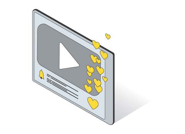„Gefällt mir“-Angaben für Videos in sozialen Medien  Illustration