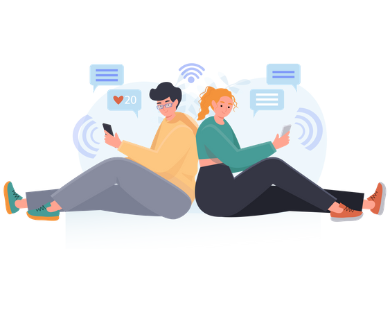 „Gefällt mir“ in sozialen Medien und Kommentare  Illustration