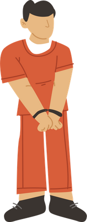 Gefangener mit Handschellen  Illustration
