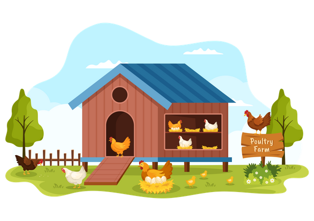 Geflügelfarm  Illustration