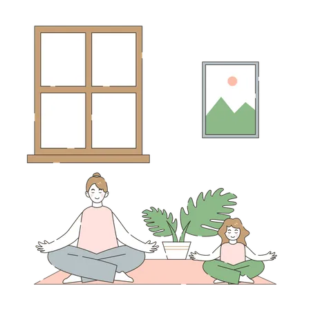 Geführte Meditation mit Mama  Illustration