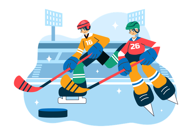 Gegner beim Eishockeysport  Illustration