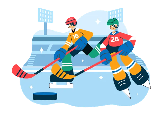 Gegner beim Eishockeysport  Illustration