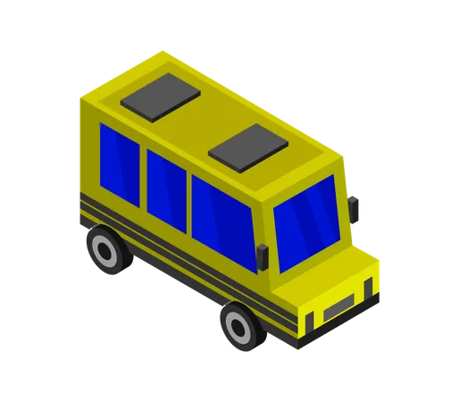 Gelber Bus  Illustration