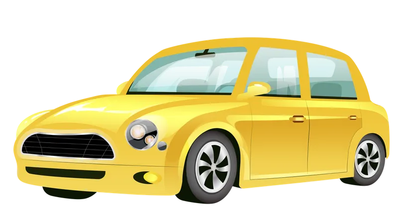 Gelbes Mini Cooper Auto  Illustration