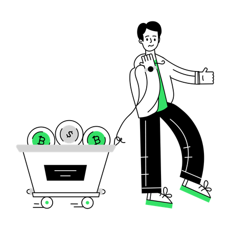 Geld schürfen  Illustration