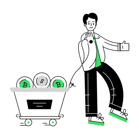 Geld schürfen  Illustration