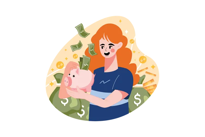 Geld sparen  Illustration