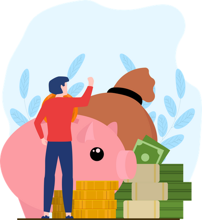 Geld sparen  Illustration