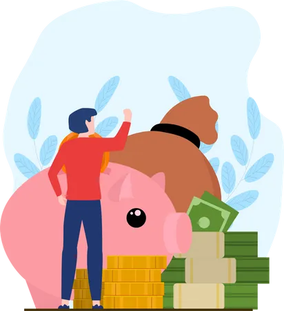 Geld sparen  Illustration