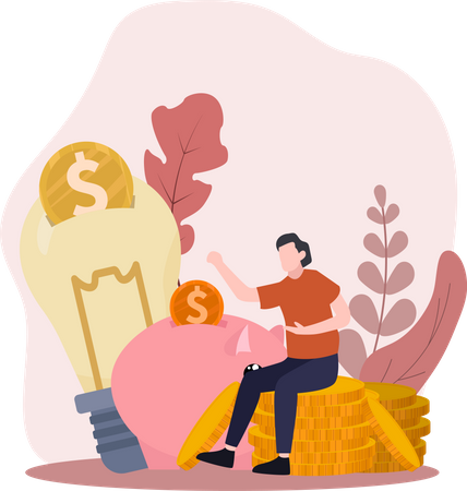 Geld sparen  Illustration