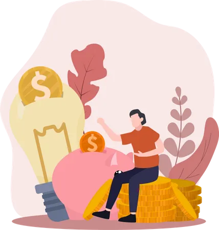 Geld sparen  Illustration