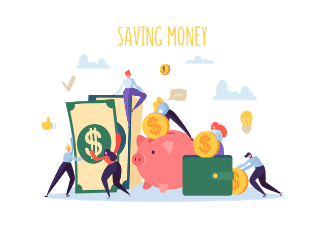 Geld sparen - Geschäftsgewinnkonzept  Illustration