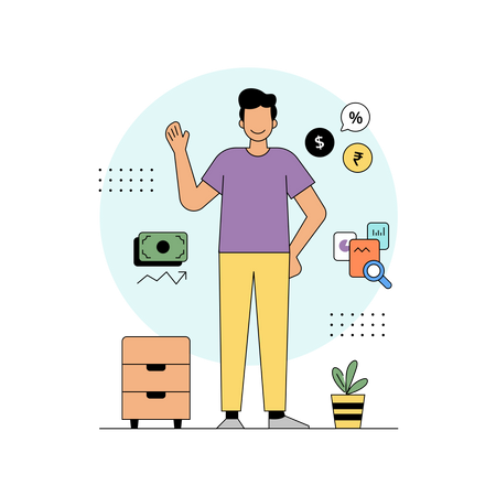 Geld und Konten verwalten  Illustration
