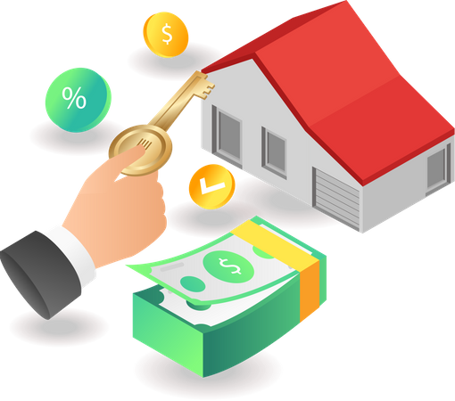 Geld verdienen mit dem Immobilienanlagegeschäft  Illustration