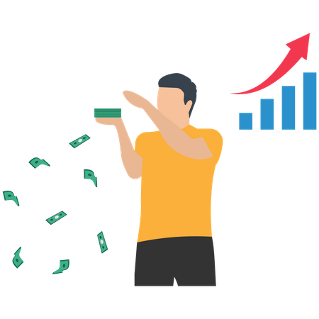 Geld verdienen oder durch Investitionen Gewinn machen  Illustration