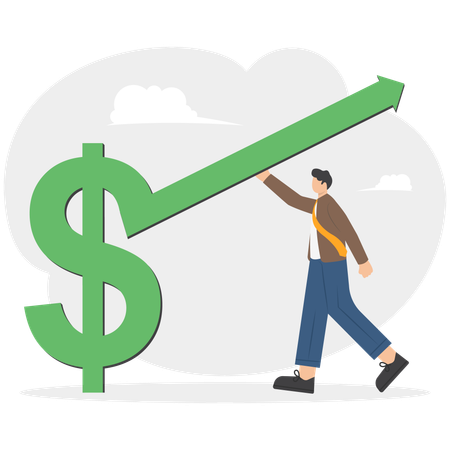 Diagramm zum Geldmengenwachstum und finanziellen Aufschwung  Illustration