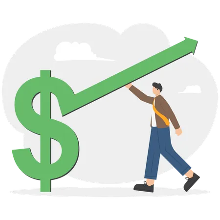 Diagramm zum Geldmengenwachstum und finanziellen Aufschwung  Illustration