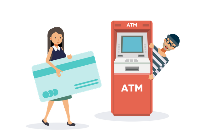 Geldautomatenraub  Illustration