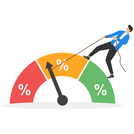 Geldpolitik der Zentralbank oder der Federal Reserve zur Lösung hoher Inflation  Illustration