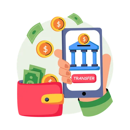 Geldtransfer  Illustration