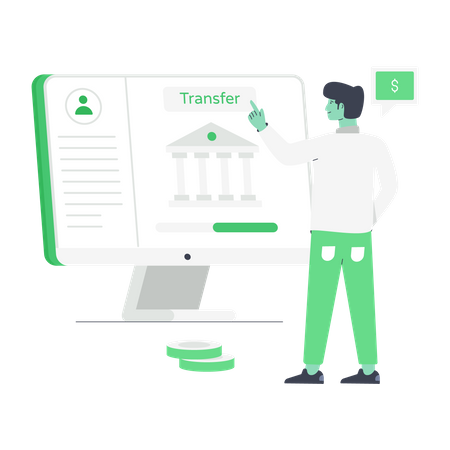 Geldtransfer  Illustration