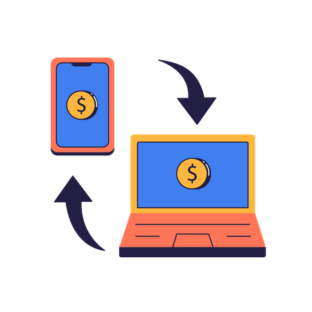 Geldtransfer  Illustration