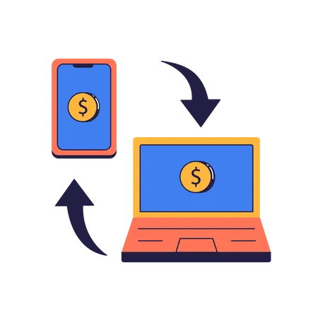 Geldtransfer  Illustration